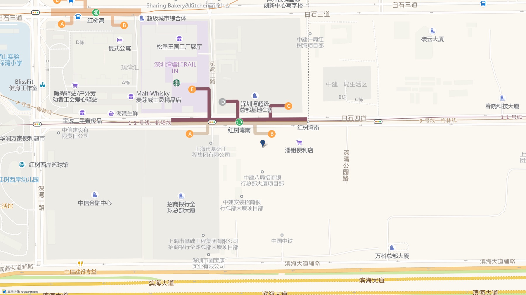 大疆智能航空全球总部大厦周边交通位置图