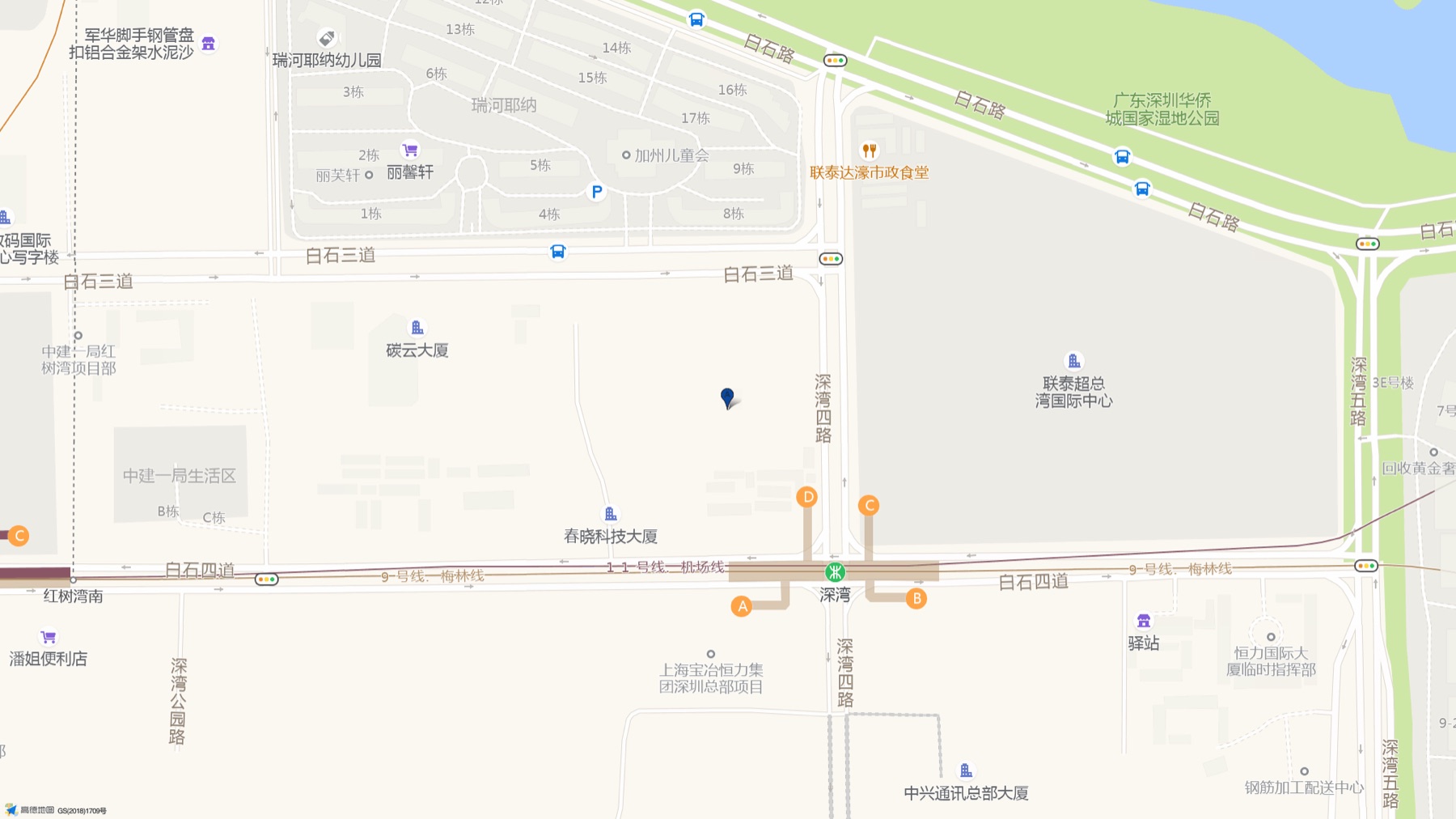 京东集团深圳总部大厦周边交通位置图