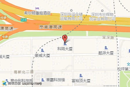 科陆大厦周边交通位置图
