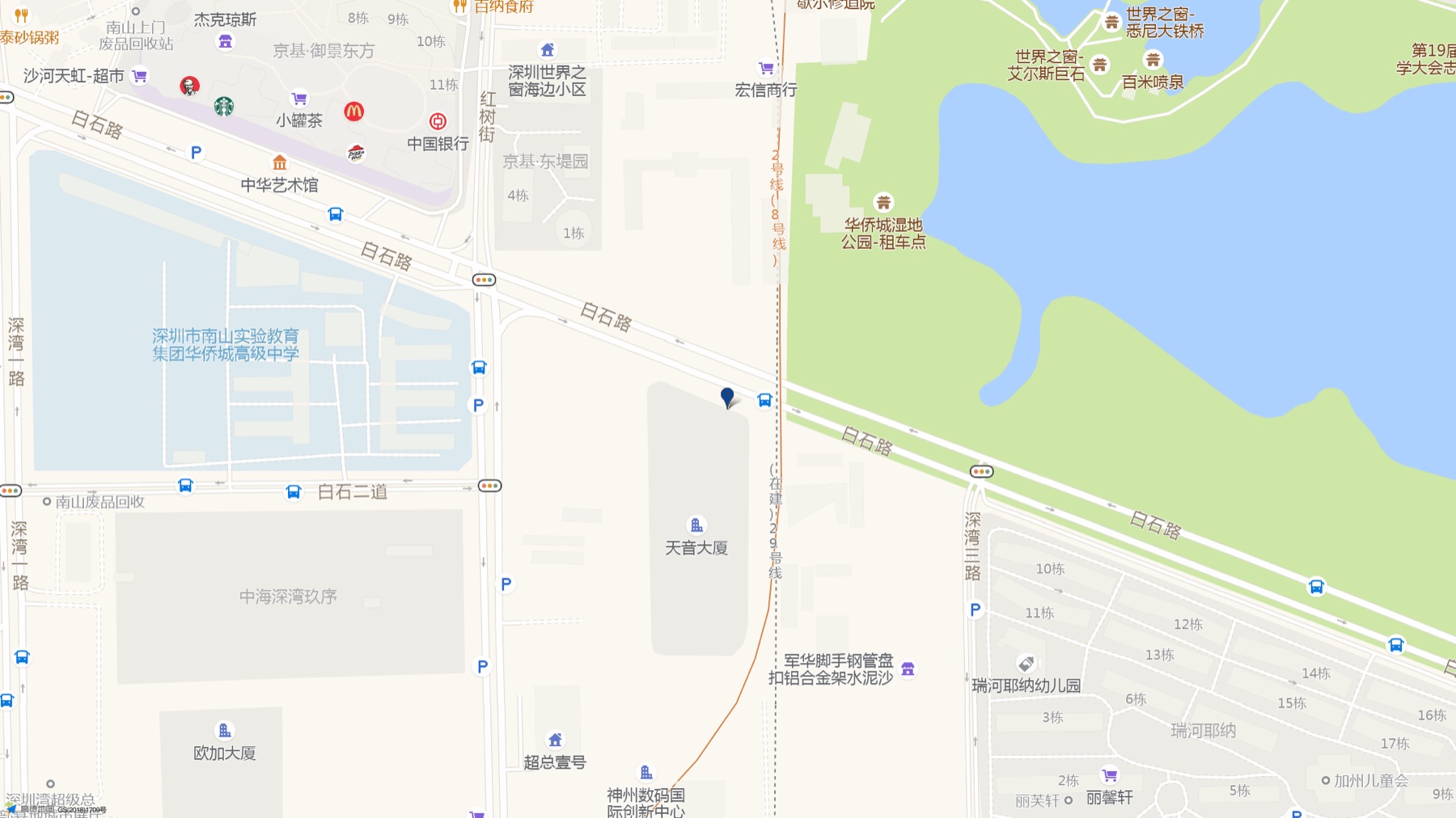 东方湾国际中心（天音总部大厦）周边交通位置图