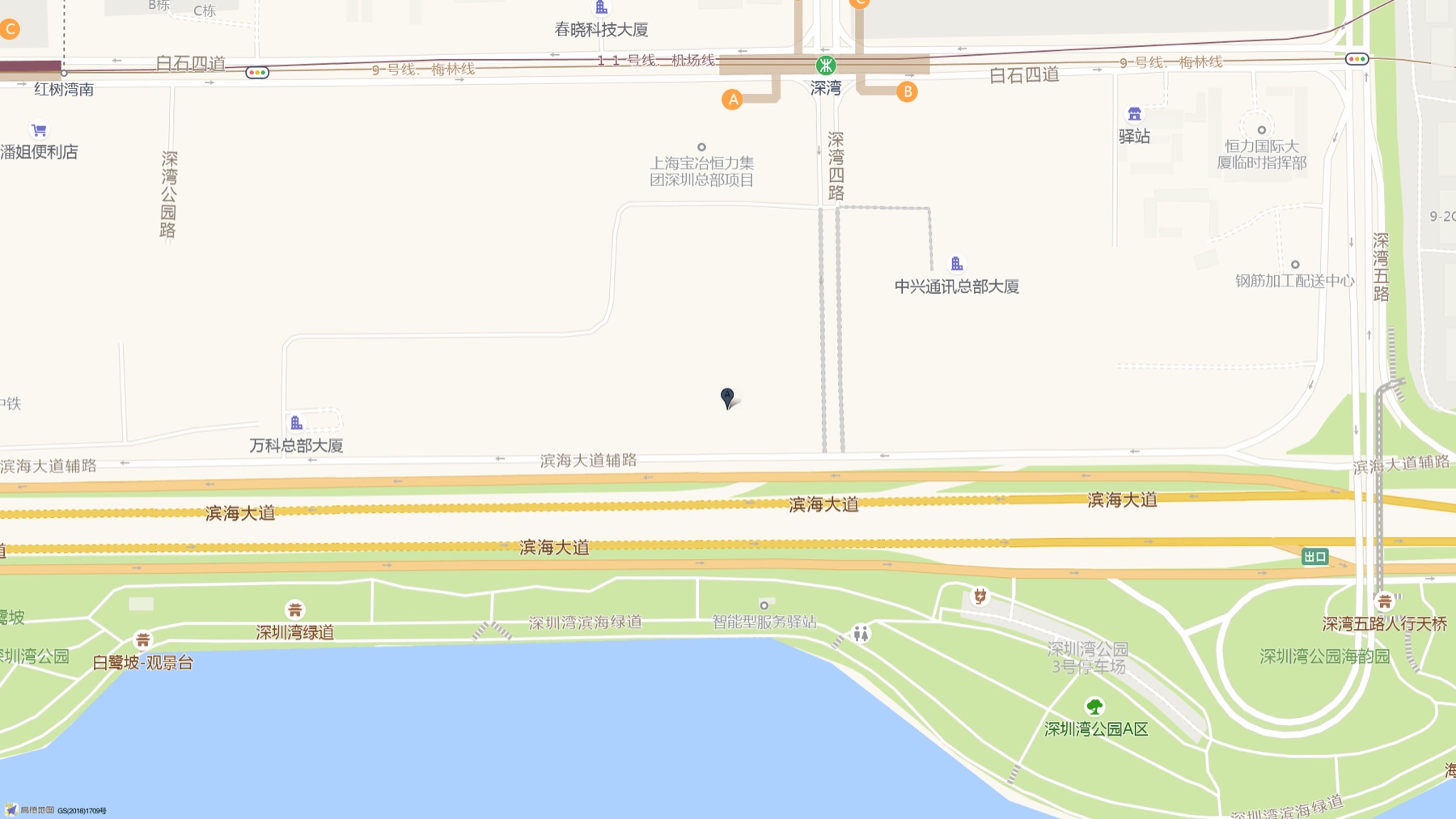 中国电子总部大厦周边交通位置图