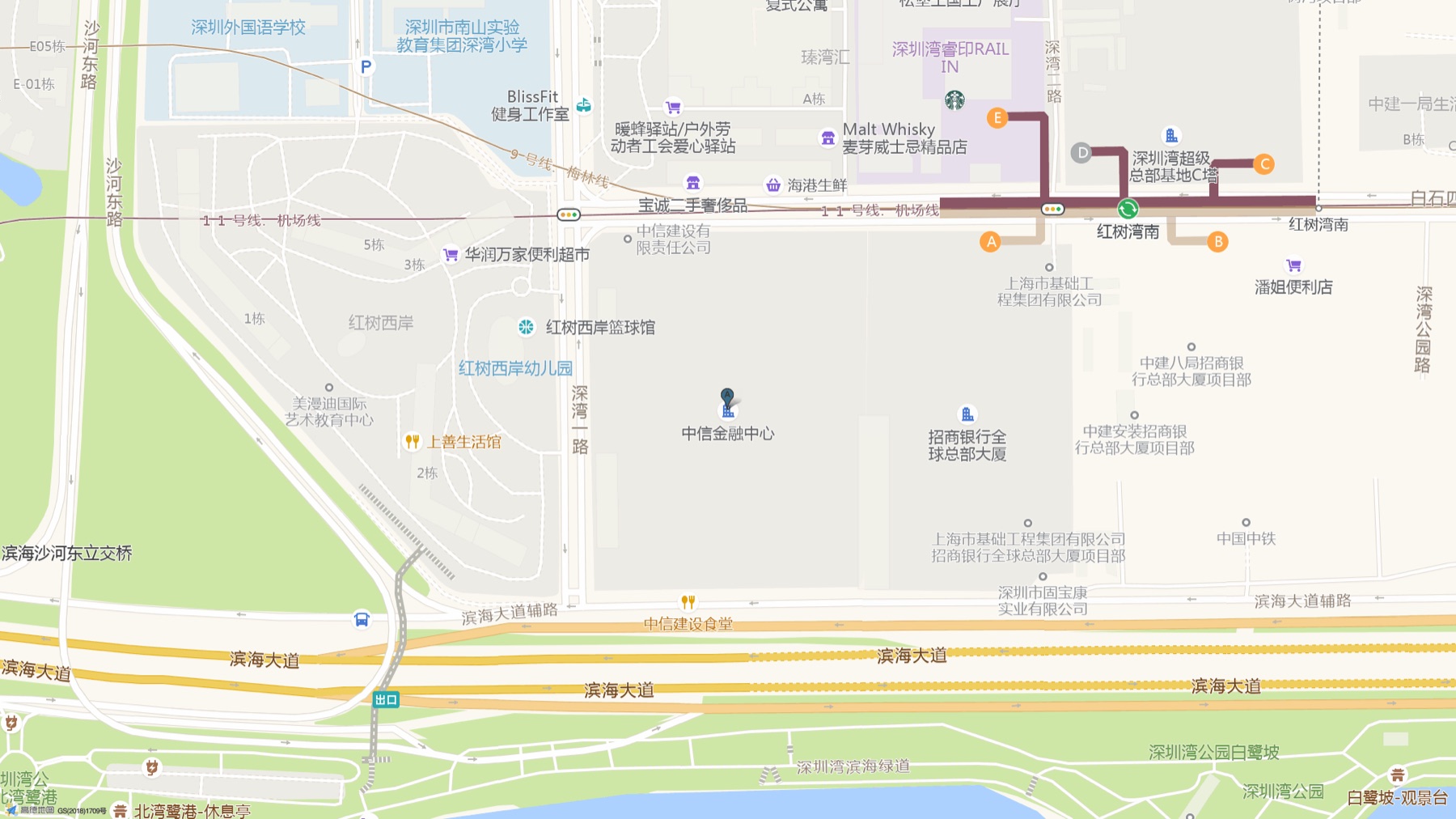 中信金融中心周边交通位置图