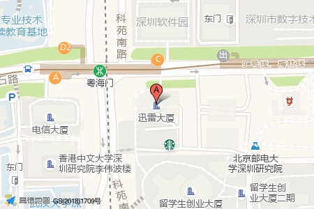 迅雷大厦周边交通位置图