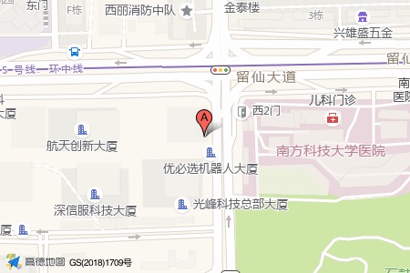 优必选机器人大厦周边交通位置图