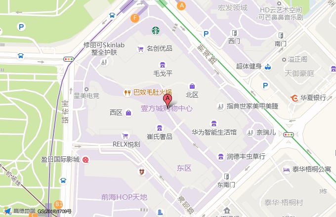 壹方城位置地图
